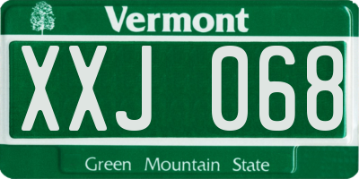 VT license plate XXJ068