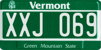VT license plate XXJ069