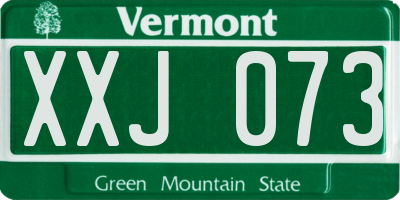 VT license plate XXJ073