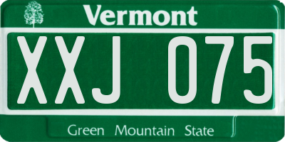 VT license plate XXJ075