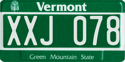 VT license plate XXJ078