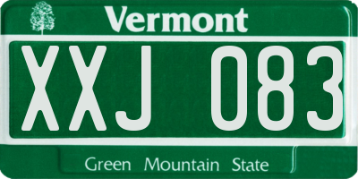 VT license plate XXJ083