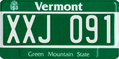 VT license plate XXJ091