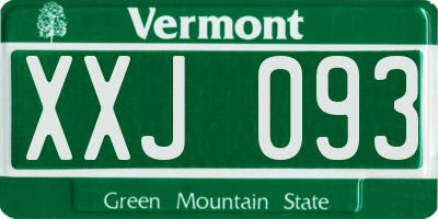 VT license plate XXJ093