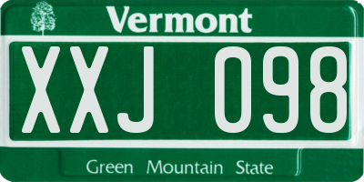 VT license plate XXJ098