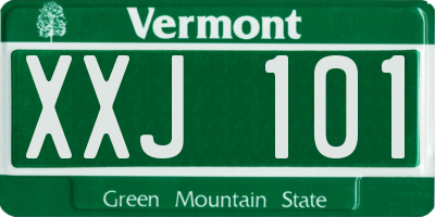 VT license plate XXJ101