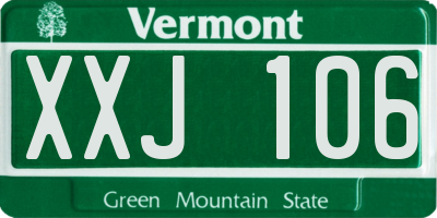 VT license plate XXJ106