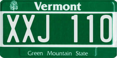 VT license plate XXJ110