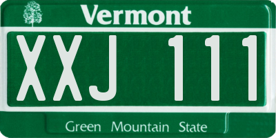 VT license plate XXJ111