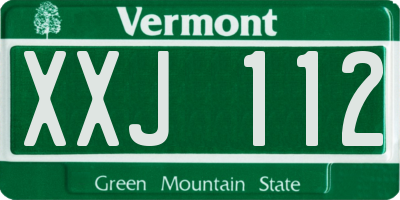 VT license plate XXJ112