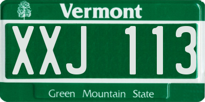 VT license plate XXJ113