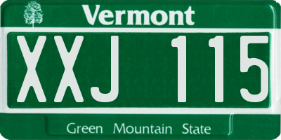 VT license plate XXJ115