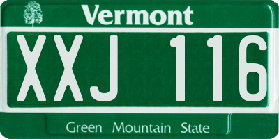 VT license plate XXJ116