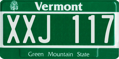 VT license plate XXJ117