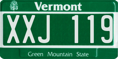 VT license plate XXJ119
