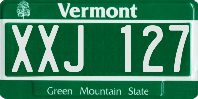 VT license plate XXJ127