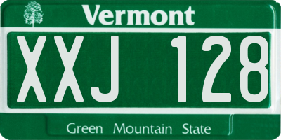 VT license plate XXJ128