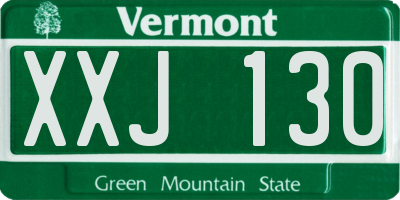 VT license plate XXJ130