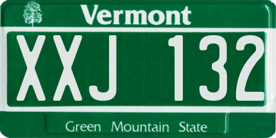 VT license plate XXJ132