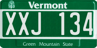 VT license plate XXJ134