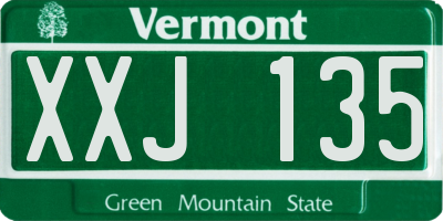 VT license plate XXJ135