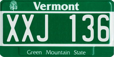 VT license plate XXJ136