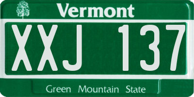 VT license plate XXJ137