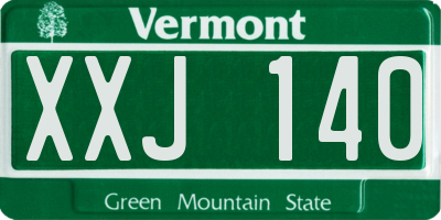 VT license plate XXJ140