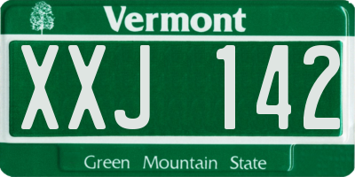 VT license plate XXJ142