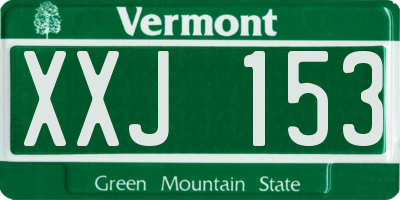 VT license plate XXJ153