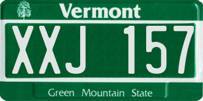 VT license plate XXJ157