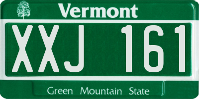 VT license plate XXJ161