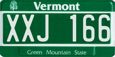 VT license plate XXJ166