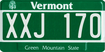 VT license plate XXJ170