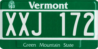 VT license plate XXJ172