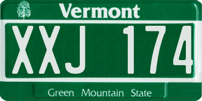 VT license plate XXJ174