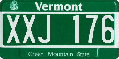 VT license plate XXJ176