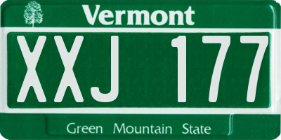VT license plate XXJ177