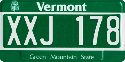 VT license plate XXJ178