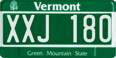 VT license plate XXJ180