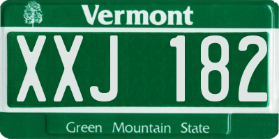VT license plate XXJ182