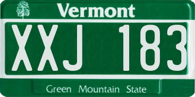 VT license plate XXJ183