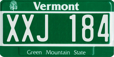 VT license plate XXJ184