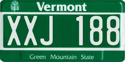 VT license plate XXJ188