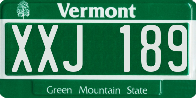 VT license plate XXJ189