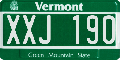 VT license plate XXJ190