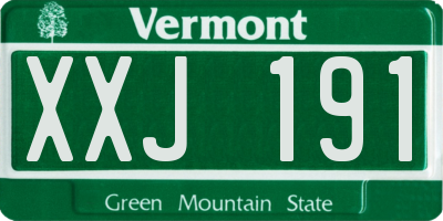 VT license plate XXJ191