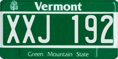 VT license plate XXJ192