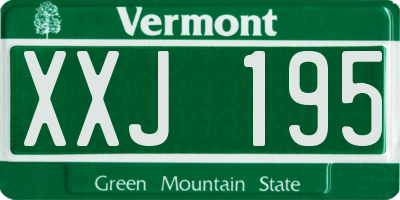 VT license plate XXJ195