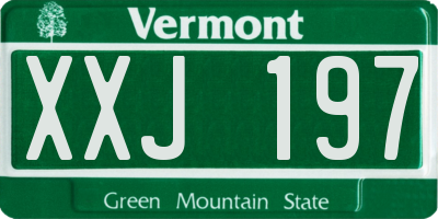 VT license plate XXJ197